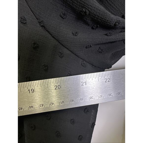 Torrid Mini Clip Dot Babydoll Dress Size 1X Black Line Balloon Sleeve Whimsigoth - Picture 6 of 7